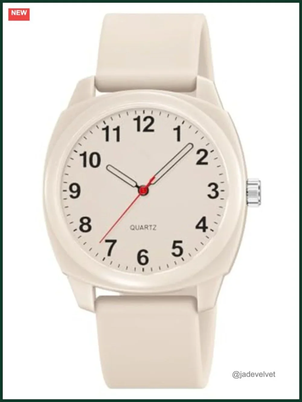 Analog Quartz Watch Silicone Band Water Resistant 50m Unisex Minimalist